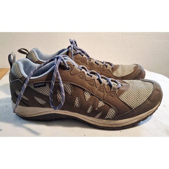 Merrell Simien Waterproof Hiking Shoes SNEAKERS Boulder Brown  Womens Size11 - Picture 7 of 10